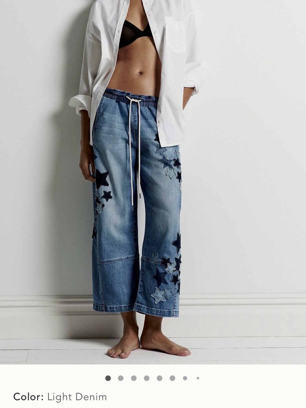 Anthropologie Pilcro Izzie Relaxed Star Pull-On Barrel Jeans, size S
